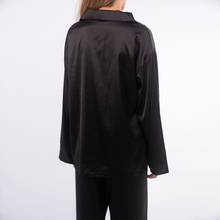Load image into Gallery viewer, Oversized Satin Pyjamas Black Back
